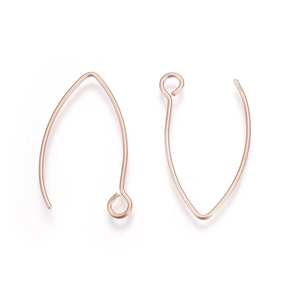 100/200Pcs Stainless Steel Earring Hooks Ear Wire V Shape Big Circle Wire Earrings for DIY Earring Jewelry Making Accessories