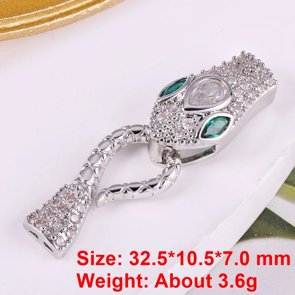 Juya 18K Real Gold Plated Snake Connector Fastener Hook Clasps Accessories For DIY Needlework Cuba Chains Pearls Jewelry Making
