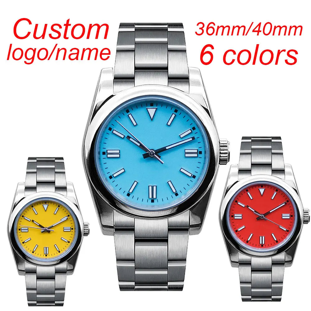 36mm/40mm Men clock Sterile Dial NH35 Automatic Mechanical relogio masculino Sapphire Glass Luminous waterproof wristwatch