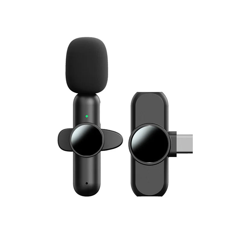 Basix 2.4G Wireless Stereo Lavalier Microphone Live Interview Outdoor Mini Noise Cancelling for iPhone Android rotate Lapel Mic