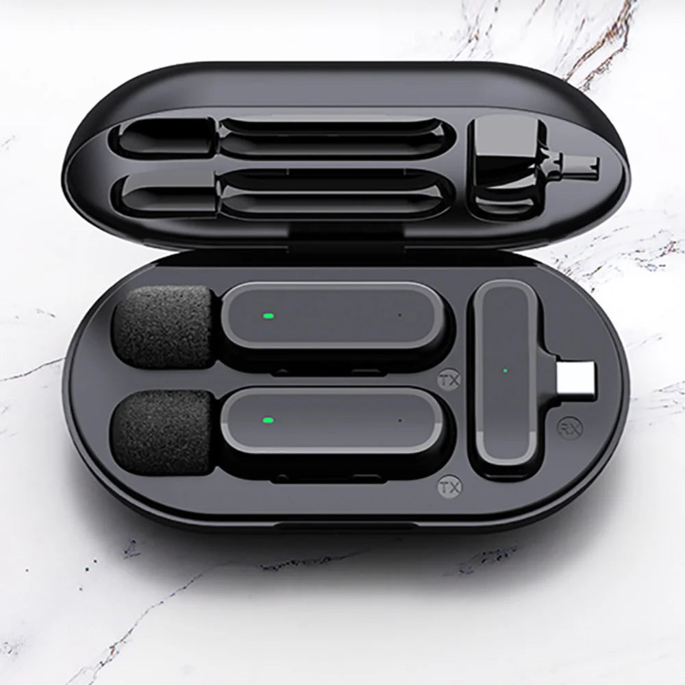 For Xiaomi Mijia Wireless HD Radio Live Microphone Noise Cancel Dual Mic 20 Meters for Mobile Phone Tiktok Short Video Recording