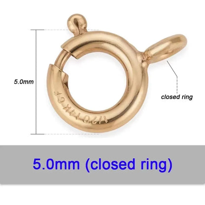 14K Gold Filled Spring Ring Clasps Hooks Bulk Wholesale Supplies for Bracelets Necklace Making Handmade Jewelry Findings