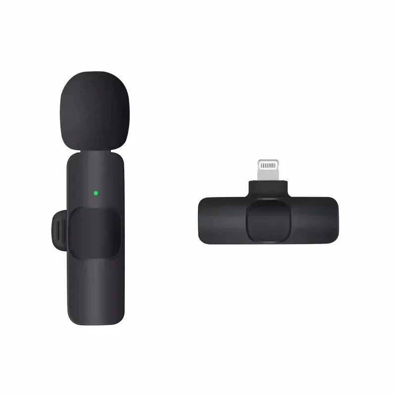 2.4G Wireless Lavalier Microphone Portable Audio Video Recording Mini Mic for iPhone Android Live Broadcast Gaming Phone Mic