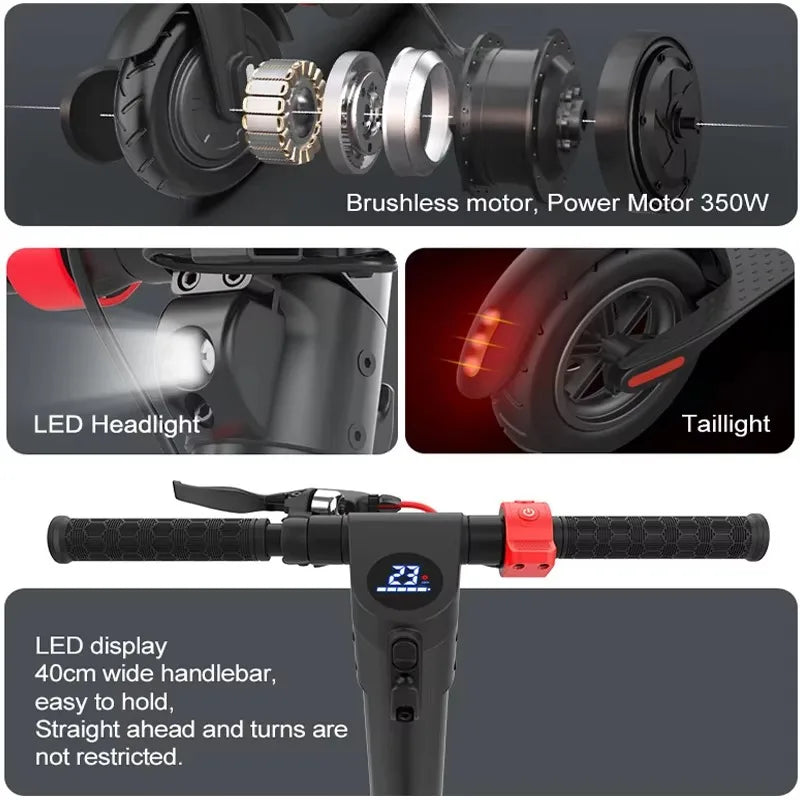 350W 25KM/H Fast Folding Kick Scooters X7 X8 Foldable Electric Scooter Two Wheels Motor Removable Battery E Scooter for Adult
