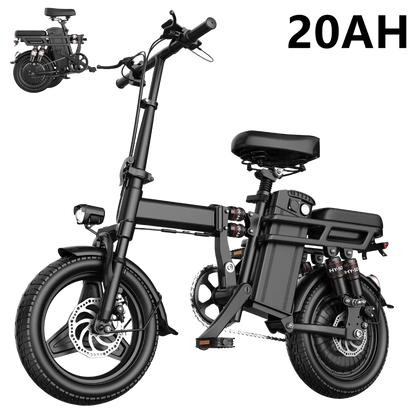 Mini Foldable Electric Bike For Adults, 48V 20AH/15AH/10Ah Battery, Ebikes For Men, 500W Motor, 14'' Folding Electric Bicycles