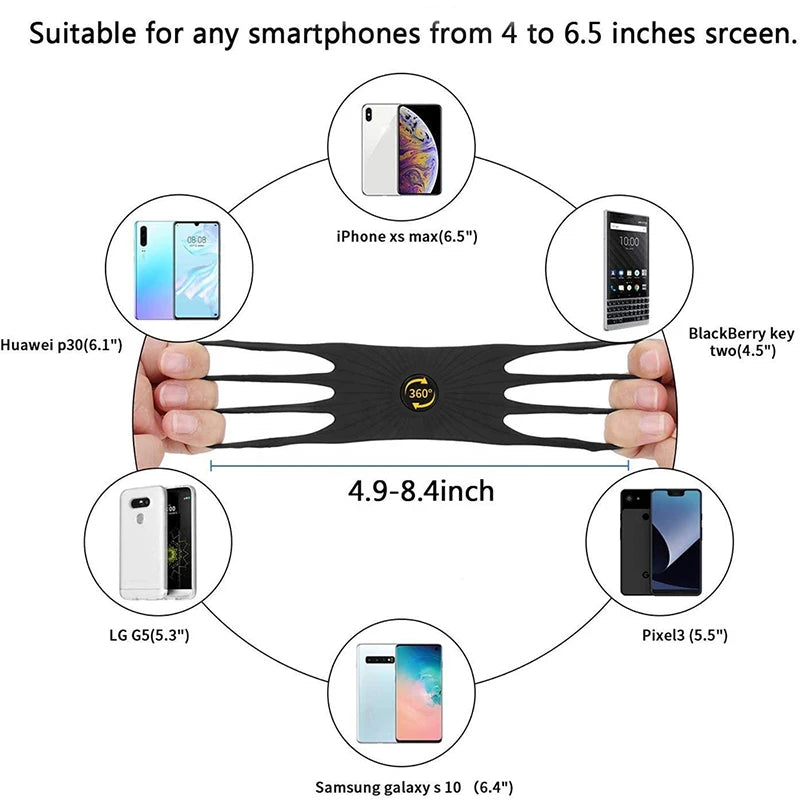 Universal Bicycle Mobile Phone Holder 360 Rotating Silicone Bike GPS Clip Mount Baby Stroller Stand Motorcycle Handlebar Bracket