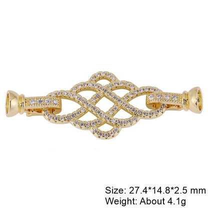 Juya 18K Real Gold Plated Snake Connector Fastener Hook Clasps Accessories For DIY Needlework Cuba Chains Pearls Jewelry Making