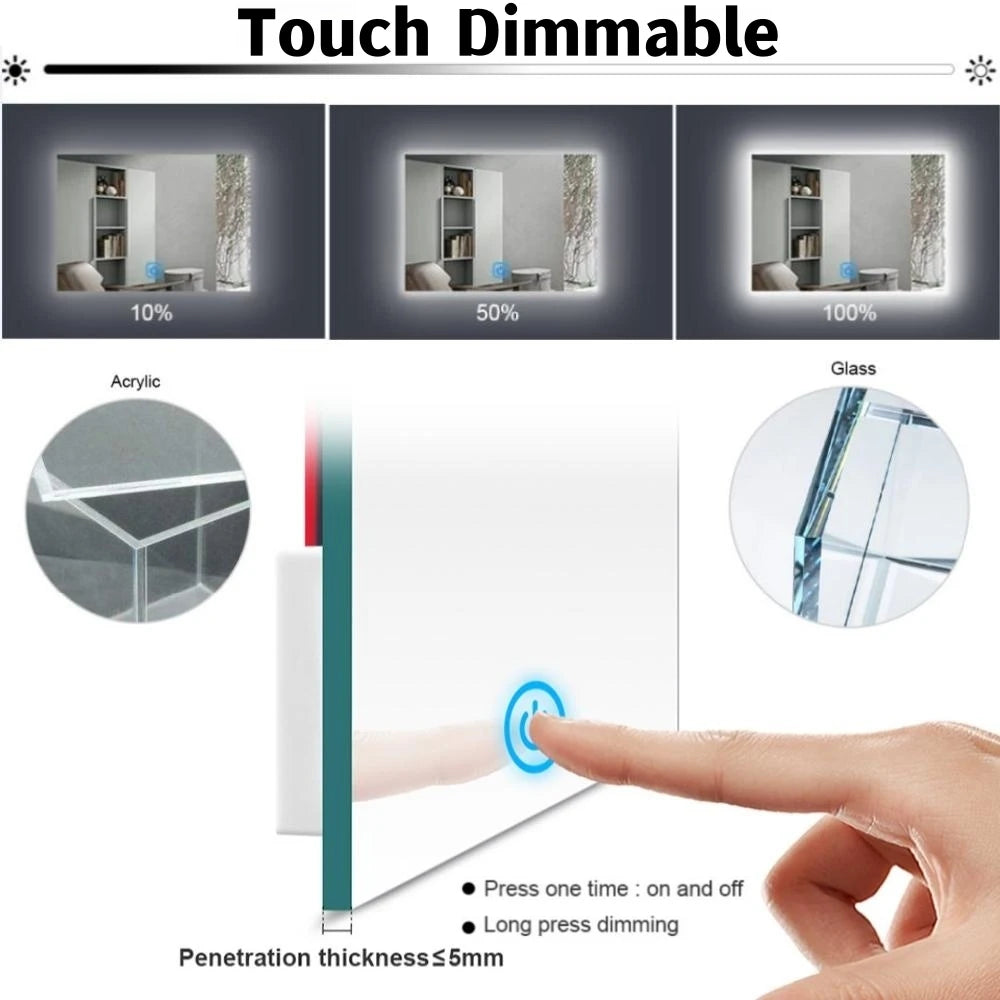 Touch Dimmable COB LED Vanity Makeup Mirror Light 12V 320 480LEDs/M Sensor Dressing Table Decoration Tape Lamp RA90 Linear Strip