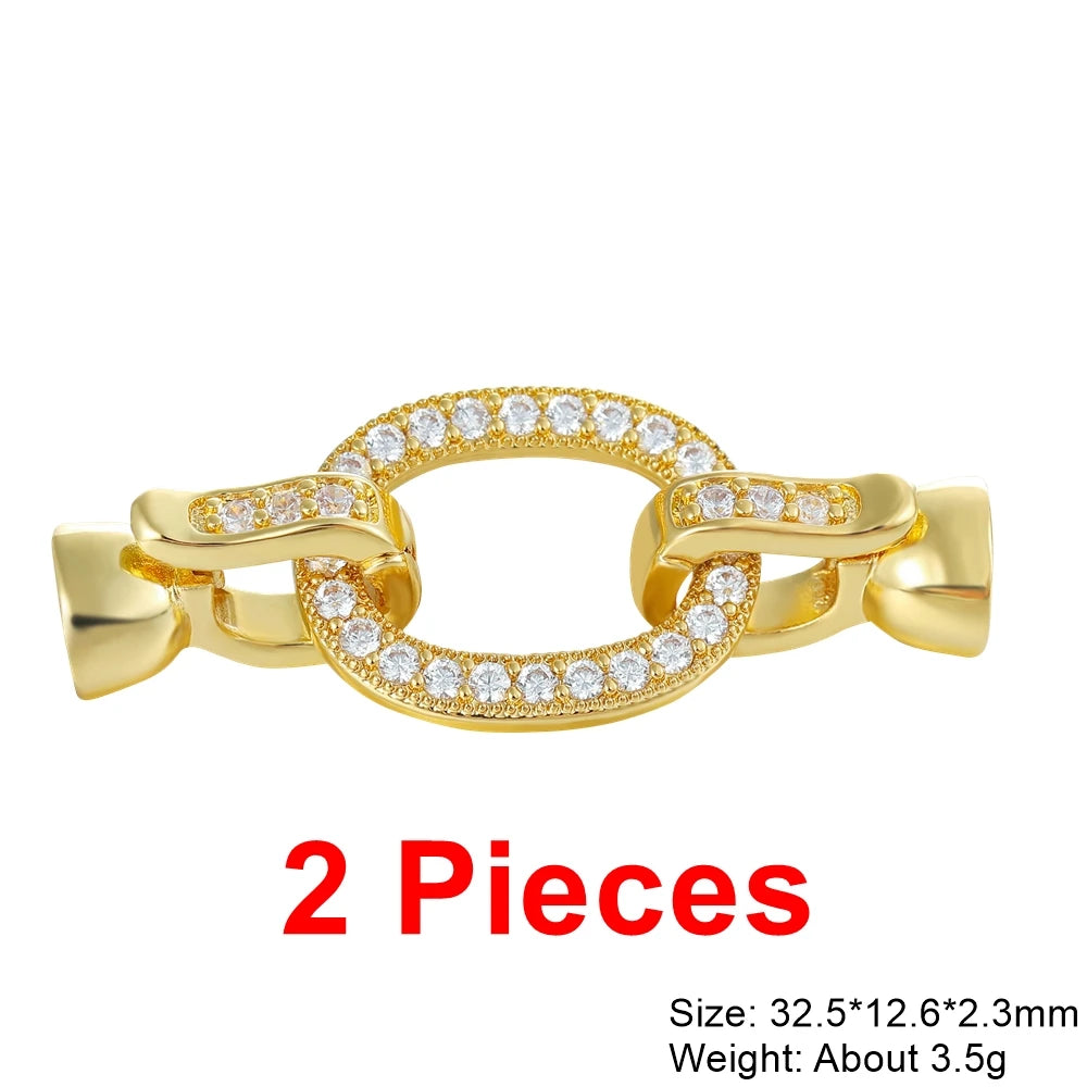 Juya 18K Real Gold Plated Snake Connector Fastener Hook Clasps Accessories For DIY Needlework Cuba Chains Pearls Jewelry Making