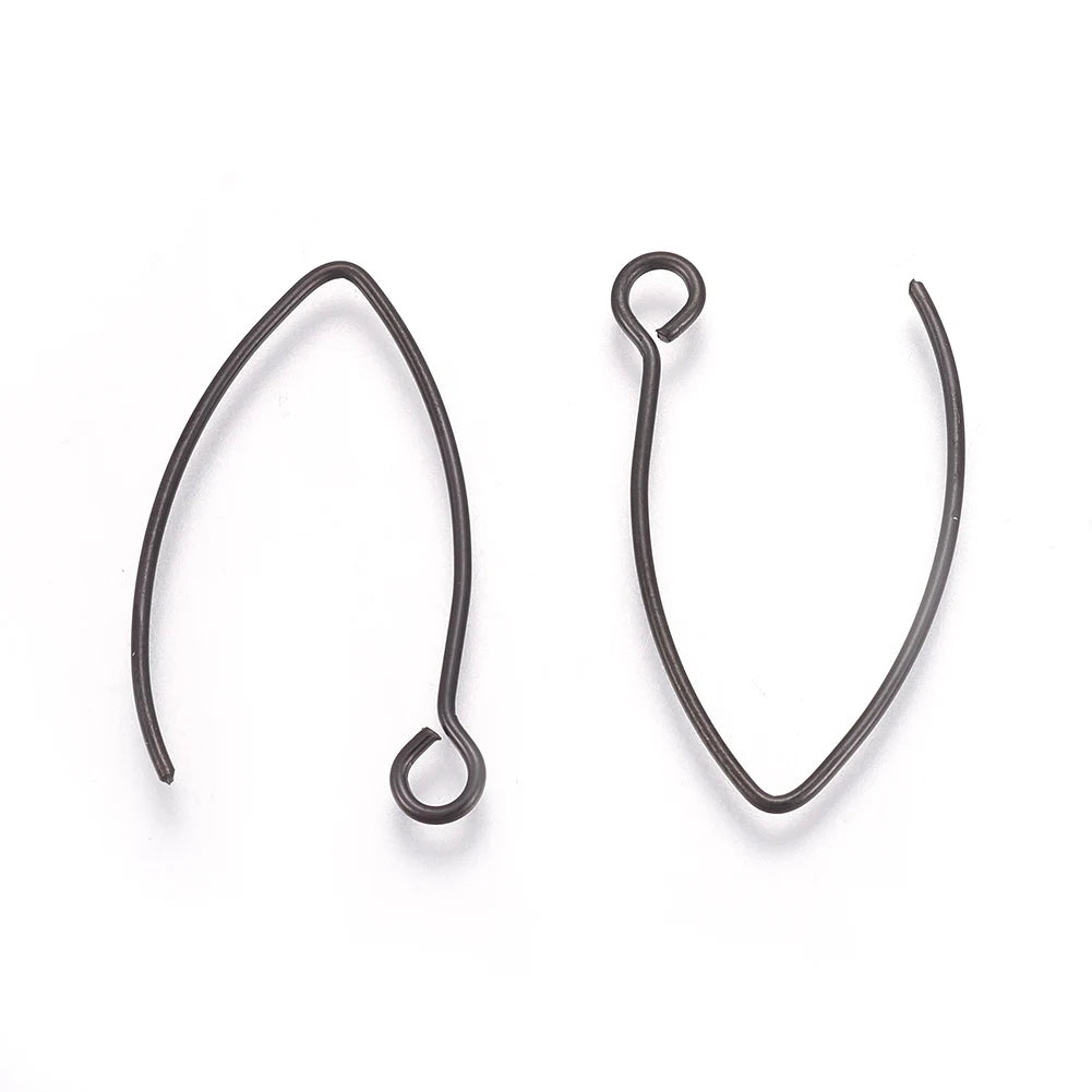 100/200Pcs Stainless Steel Earring Hooks Ear Wire V Shape Big Circle Wire Earrings for DIY Earring Jewelry Making Accessories
