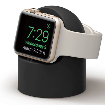 Charger Stand For Apple Watch Series 9 8 7 SE 6 5 3 Ultra1 2 49mm 45mm 44mm 42mm 41mm 40mm 38mm Durable Silicone Nightstand Mode