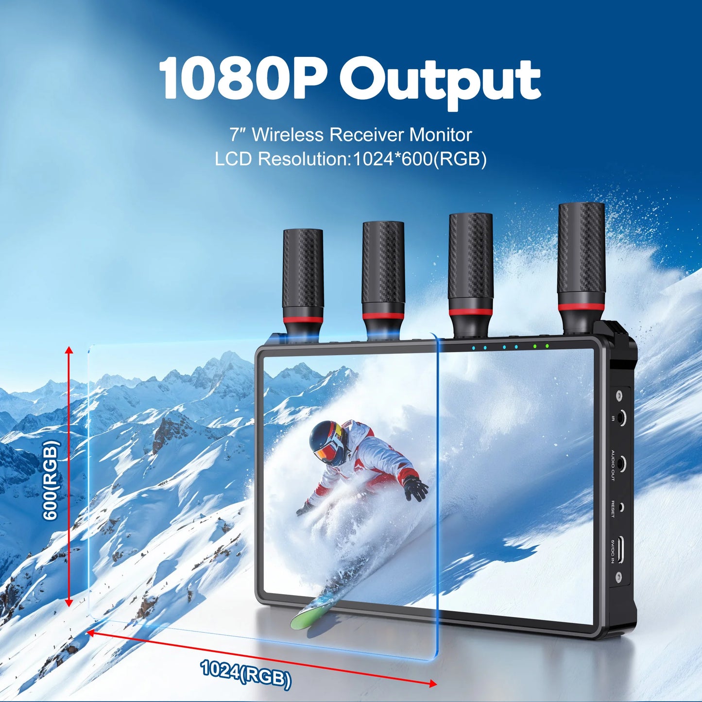 Wireless Hdmi Video Transmission System Transmitter Receiver With LCD Screen Support IR for Streaming Laptop Projector to TV
