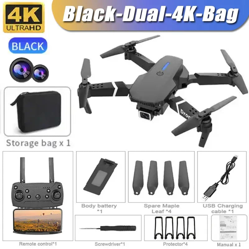 Mini E99Pro Foldable RC Helicopter 5G WiFi FPV 4K Dual HD Camera Drone with Height Hold Wide Angle Professional