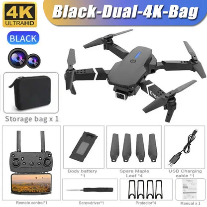 Mini E99Pro Foldable RC Helicopter 5G WiFi FPV 4K Dual HD Camera Drone with Height Hold Wide Angle Professional