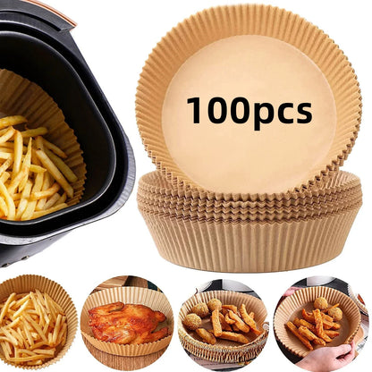 50/100pcs Square Airfryer Papers Non-Stick  Disposable Paper Large Air Fryer Disposable Food Householdr Kitchen Oil Absorbing