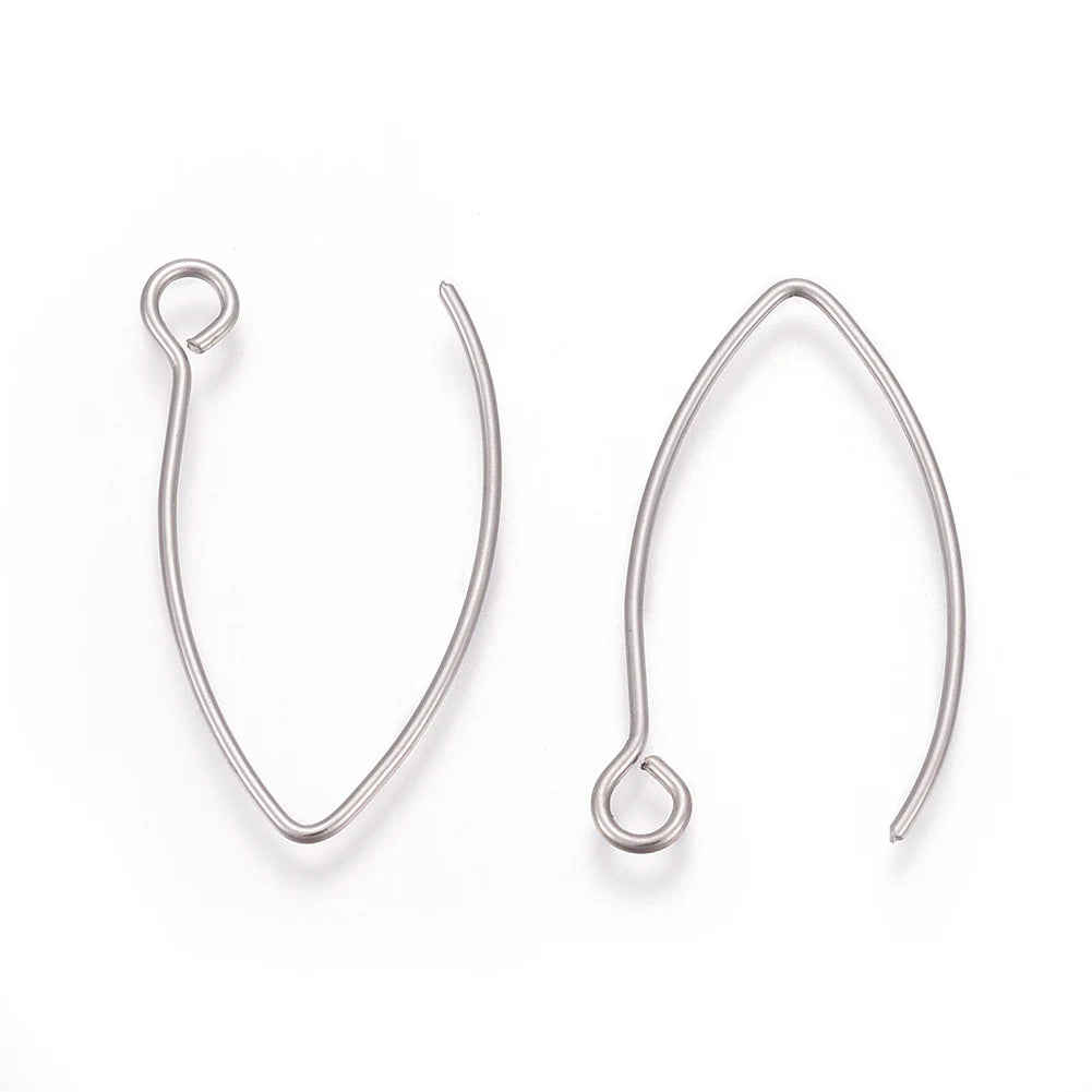 100/200Pcs Stainless Steel Earring Hooks Ear Wire V Shape Big Circle Wire Earrings for DIY Earring Jewelry Making Accessories