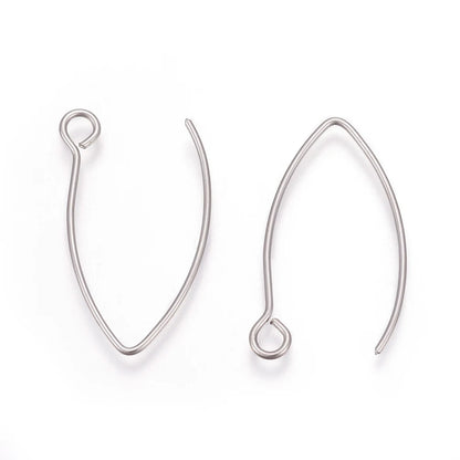 100/200Pcs Stainless Steel Earring Hooks Ear Wire V Shape Big Circle Wire Earrings for DIY Earring Jewelry Making Accessories