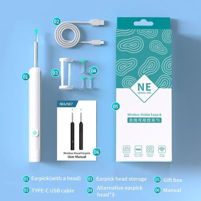 Smart Visual Ear Camera HD1080P 4.2MM WIFI Ear Pick Waterproof Ear Cleaner Endoscope Digital Ear Wax Removal Tool Ear Spoon Case