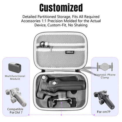 Carrying Case for DJI Osmo Mobile 7/7 Pro Shockproof Portable Storage Bag Splashproof Travel Case Handheld Gimbal Portable Bag