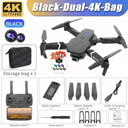 Mini E99Pro Foldable RC Helicopter 5G WiFi FPV 4K Dual HD Camera Drone with Height Hold Wide Angle Professional