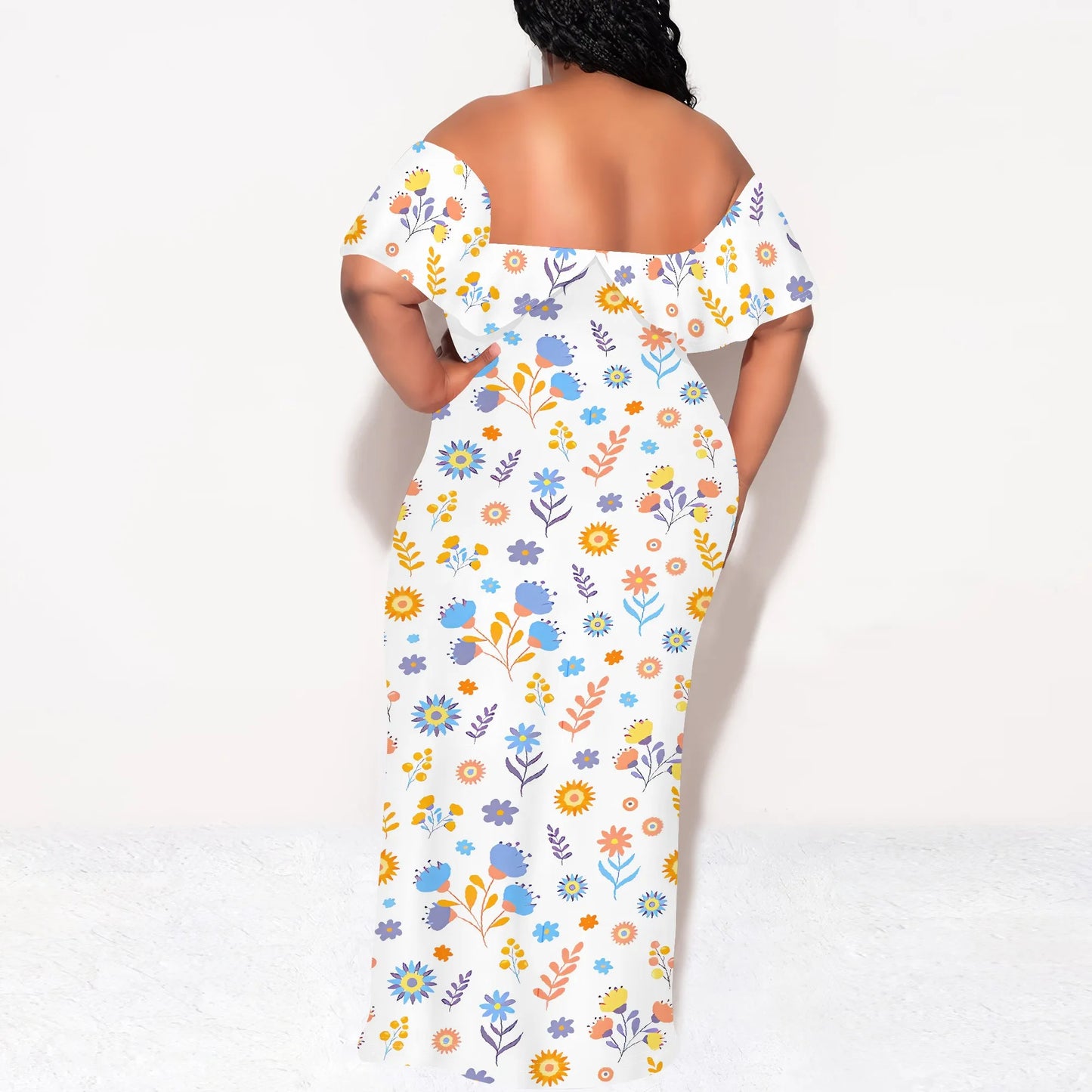 Women's Fashion 2025 Spring/Summer New Customized Casual Loose Swing Collar Printed Butterfly Beach Dress