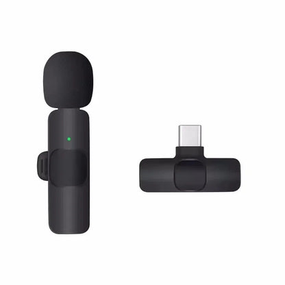 2.4G Wireless Lavalier Microphone Portable Audio Video Recording Mini Mic for iPhone Android Live Broadcast Gaming Phone Mic