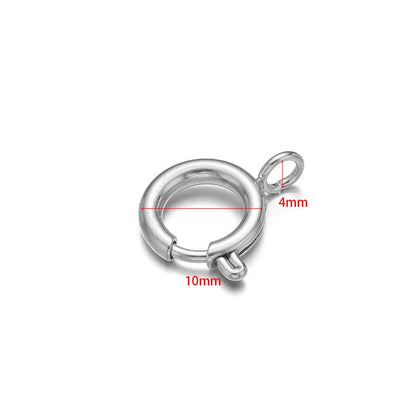 10pcs Stainless Steel Round Spring Ring Clasps Necklace Connectors for DIY Jewelry Bracelet Making Earrings Accessories 5-12mm