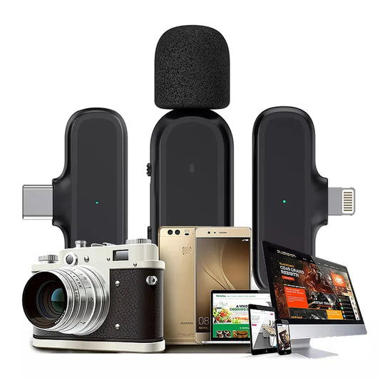 For Xiaomi Mijia Wireless HD Radio Live Microphone Noise Cancel Dual Mic 20 Meters for Mobile Phone Tiktok Short Video Recording