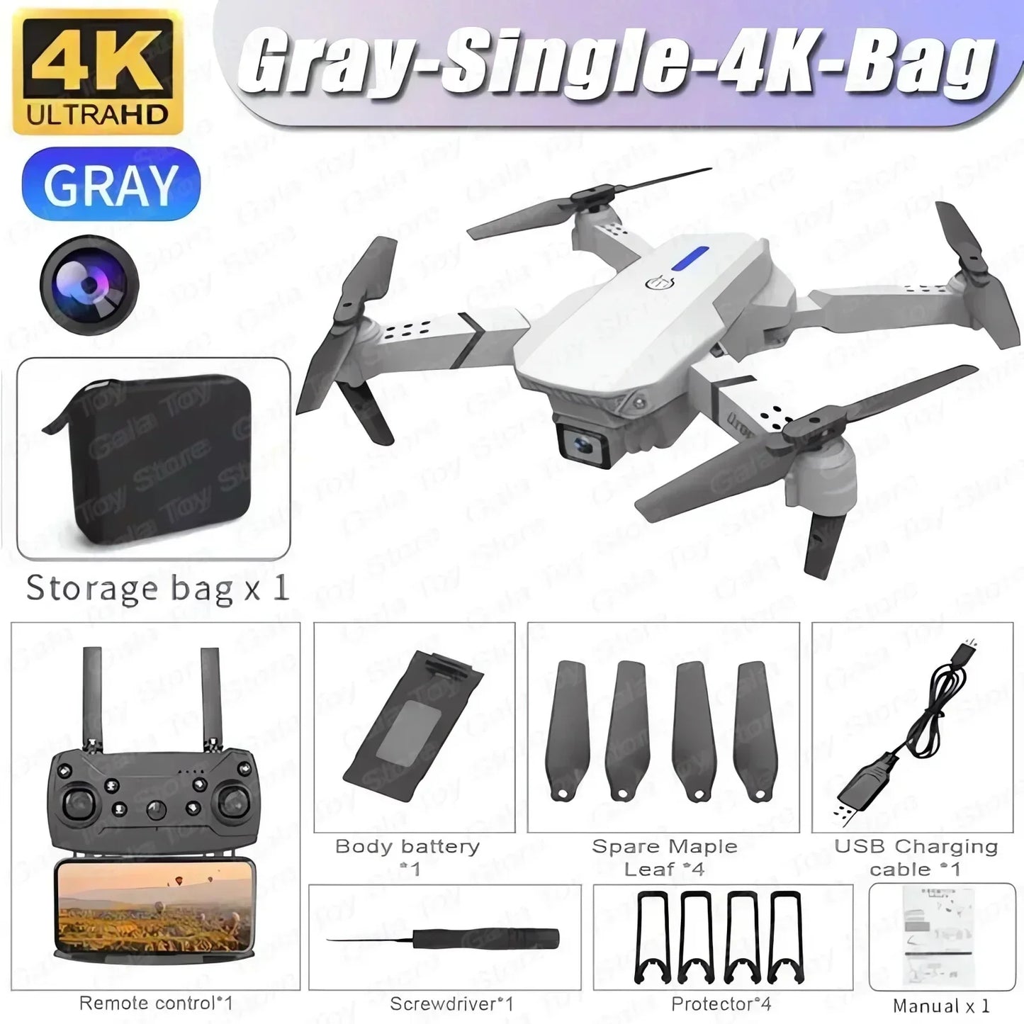 Mini E99Pro Foldable RC Helicopter 5G WiFi FPV 4K Dual HD Camera Drone with Height Hold Wide Angle Professional