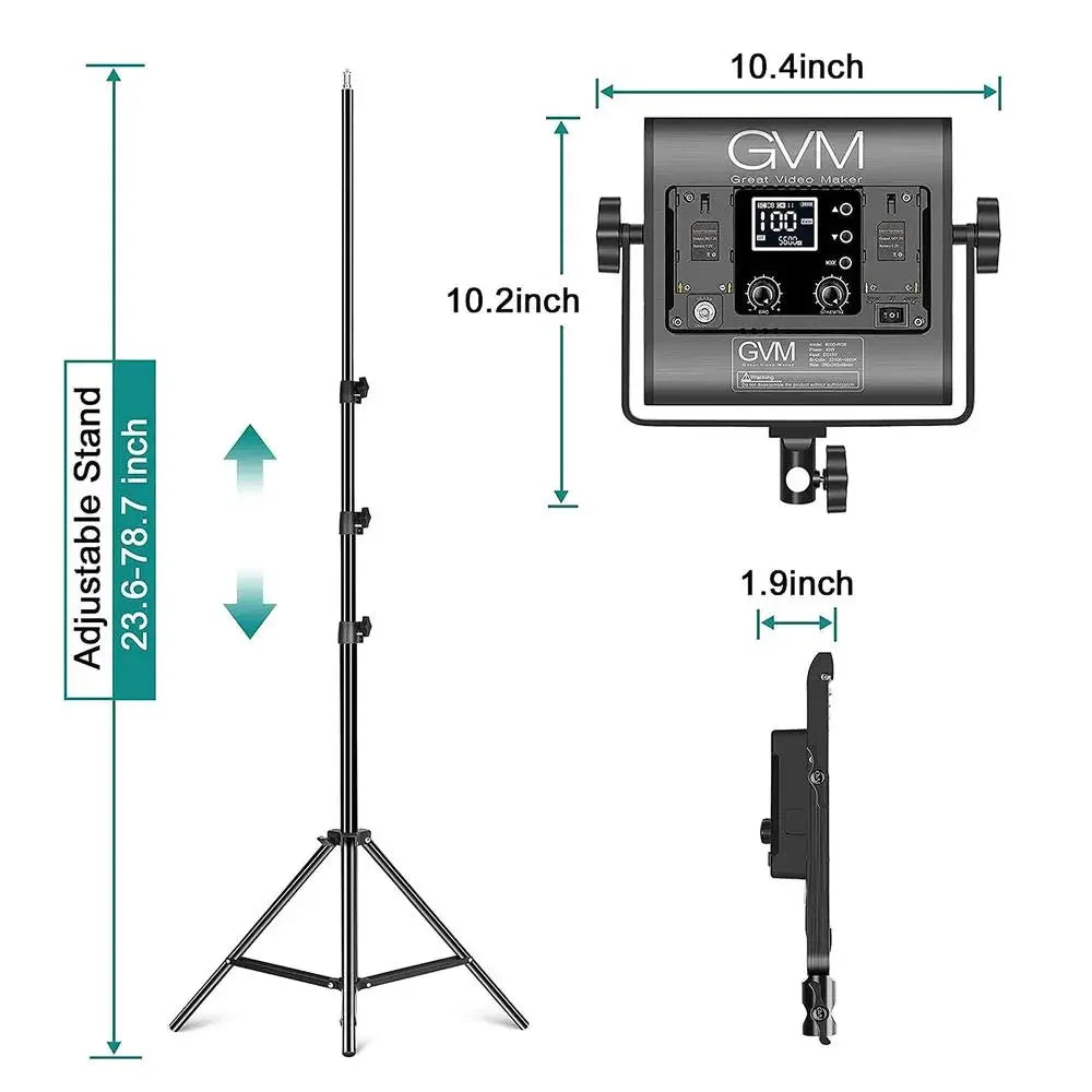 High Power 60W RGB LED Video Light Kit 2-Pack Bluetooth Controlled Photography Studio Lighting Panel