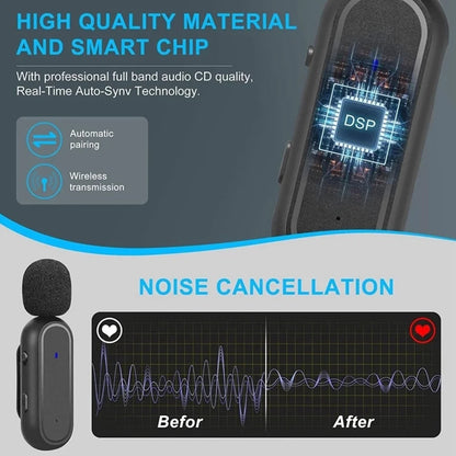 For Xiaomi Mijia Wireless HD Radio Live Microphone Noise Cancel Dual Mic 20 Meters for Mobile Phone Tiktok Short Video Recording