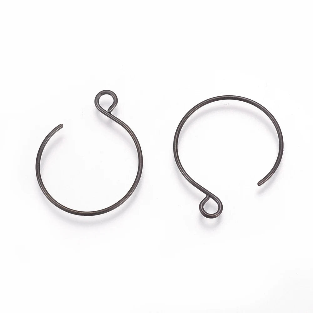 100/200Pcs Stainless Steel Earring Hooks Ear Wire V Shape Big Circle Wire Earrings for DIY Earring Jewelry Making Accessories