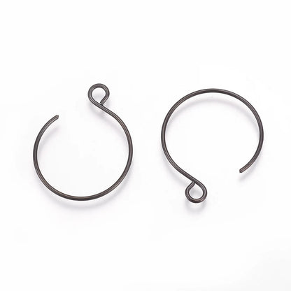 100/200Pcs Stainless Steel Earring Hooks Ear Wire V Shape Big Circle Wire Earrings for DIY Earring Jewelry Making Accessories