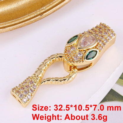 Juya 18K Real Gold Plated Snake Connector Fastener Hook Clasps Accessories For DIY Needlework Cuba Chains Pearls Jewelry Making