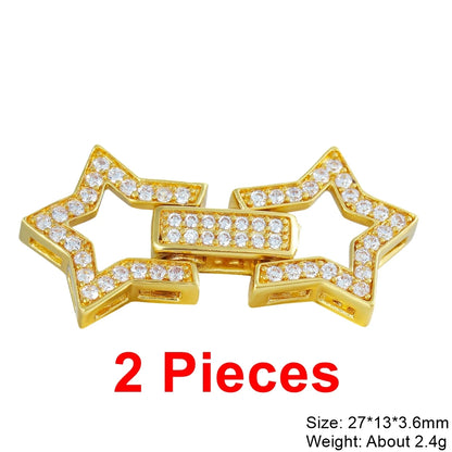 Juya 18K Real Gold Plated Snake Connector Fastener Hook Clasps Accessories For DIY Needlework Cuba Chains Pearls Jewelry Making