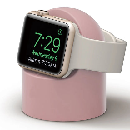 Charger Stand For Apple Watch Series 9 8 7 SE 6 5 3 Ultra1 2 49mm 45mm 44mm 42mm 41mm 40mm 38mm Durable Silicone Nightstand Mode