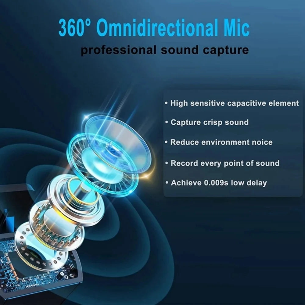 For Xiaomi Mijia Wireless HD Radio Live Microphone Noise Cancel Dual Mic 20 Meters for Mobile Phone Tiktok Short Video Recording