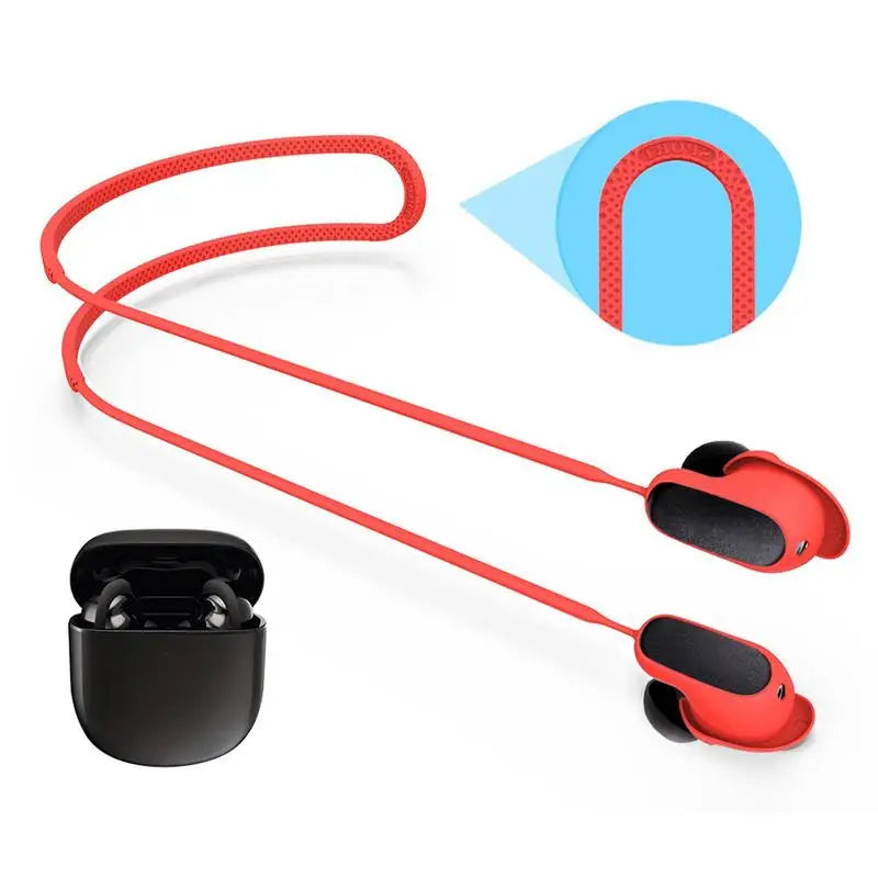 Anti-Lost Silicone Earphone Rope Holder Cable For BOSE Quiet Comfort Earbuds II Wireless Blue tooth Headphone Neck Strap Cord