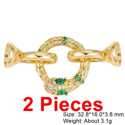 Juya 18K Real Gold Plated Snake Connector Fastener Hook Clasps Accessories For DIY Needlework Cuba Chains Pearls Jewelry Making