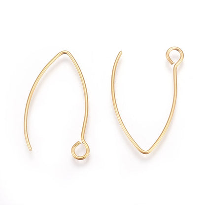 100/200Pcs Stainless Steel Earring Hooks Ear Wire V Shape Big Circle Wire Earrings for DIY Earring Jewelry Making Accessories