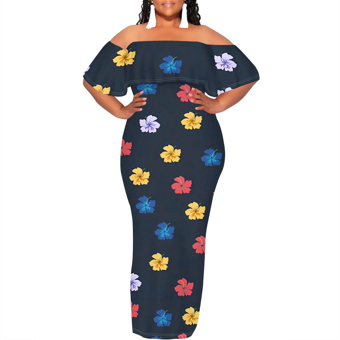 Women's Fashion 2025 Spring/Summer New Customized Casual Loose Swing Collar Printed Butterfly Beach Dress