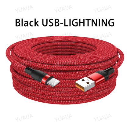 USB TYPE C Fast Charge Cable LIGHTNING 3m 5 Meters USB C Android Micro USB Extend Charging Cable for iPhone 14 Xiaomi OnePlus