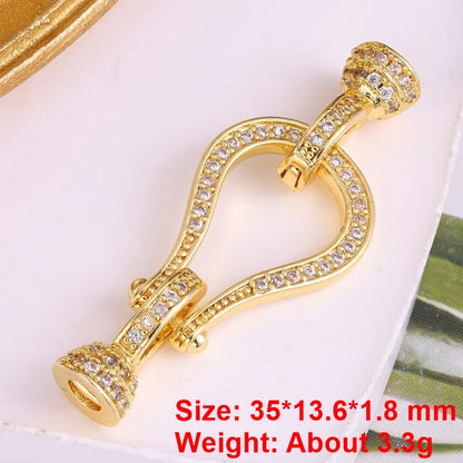 Juya 18K Real Gold Plated Snake Connector Fastener Hook Clasps Accessories For DIY Needlework Cuba Chains Pearls Jewelry Making