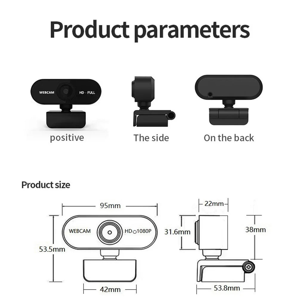 USB HD Web Camera 1080P and 2K Autofocus with Microphone Plug and Play for PC Laptop Desktop