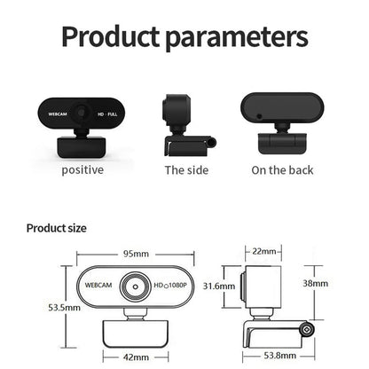 USB HD Web Camera 1080P and 2K Autofocus with Microphone Plug and Play for PC Laptop Desktop