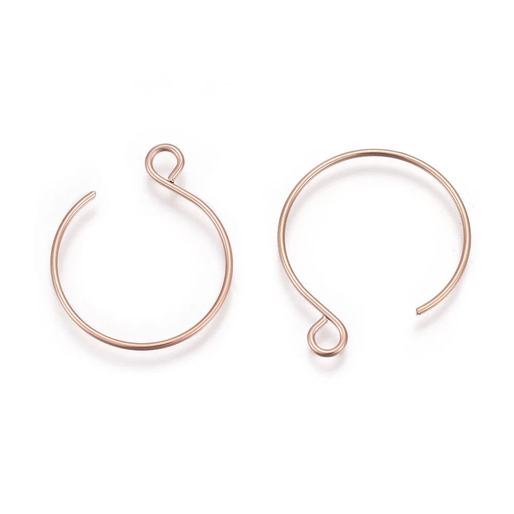 100/200Pcs Stainless Steel Earring Hooks Ear Wire V Shape Big Circle Wire Earrings for DIY Earring Jewelry Making Accessories