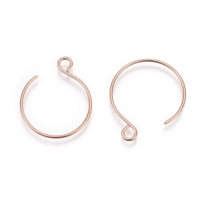 100/200Pcs Stainless Steel Earring Hooks Ear Wire V Shape Big Circle Wire Earrings for DIY Earring Jewelry Making Accessories