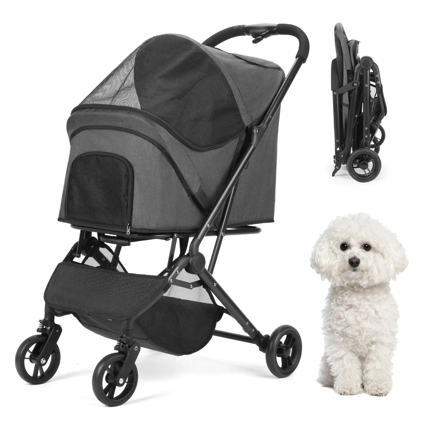 Pet Trolley jogging stroller  Pet Strollers for Small Medium Dogs Cat  Foldable Travel Pet Gear Stroller Car Dog
