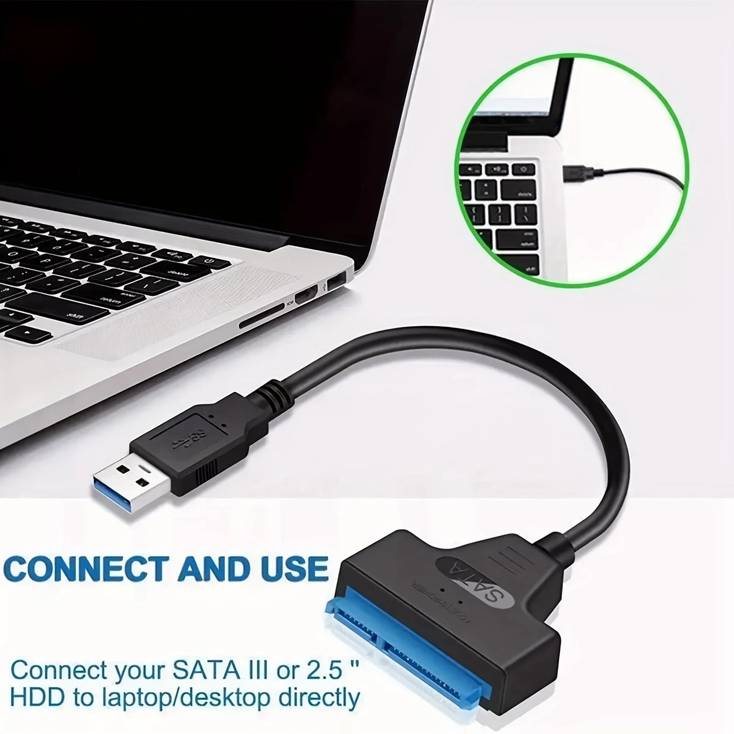 High-Speed USB 3.0 to SATA Cable for 2.5 Inch External HDD/SSD Hard Drives Transfer Data Up to 5Gbps Type-C to SATA For PS4/PS3