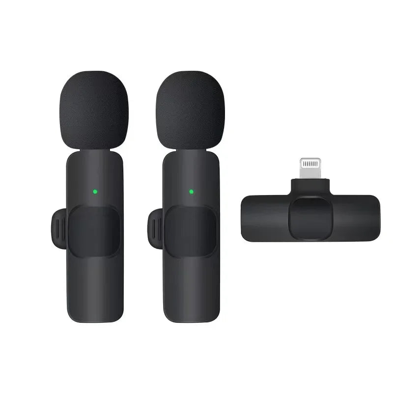 2.4G Wireless Lavalier Microphone Portable Audio Video Recording Mini Mic for iPhone Android Live Broadcast Gaming Phone Mic